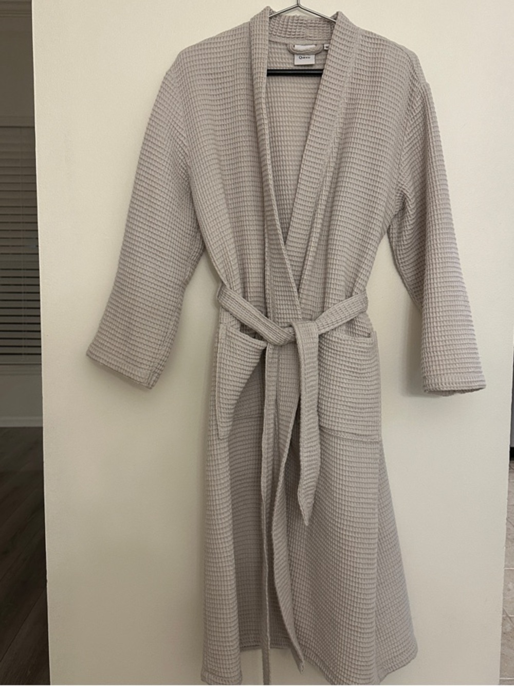 Quince Cream Organic Cotton Waffle-Knit Robe